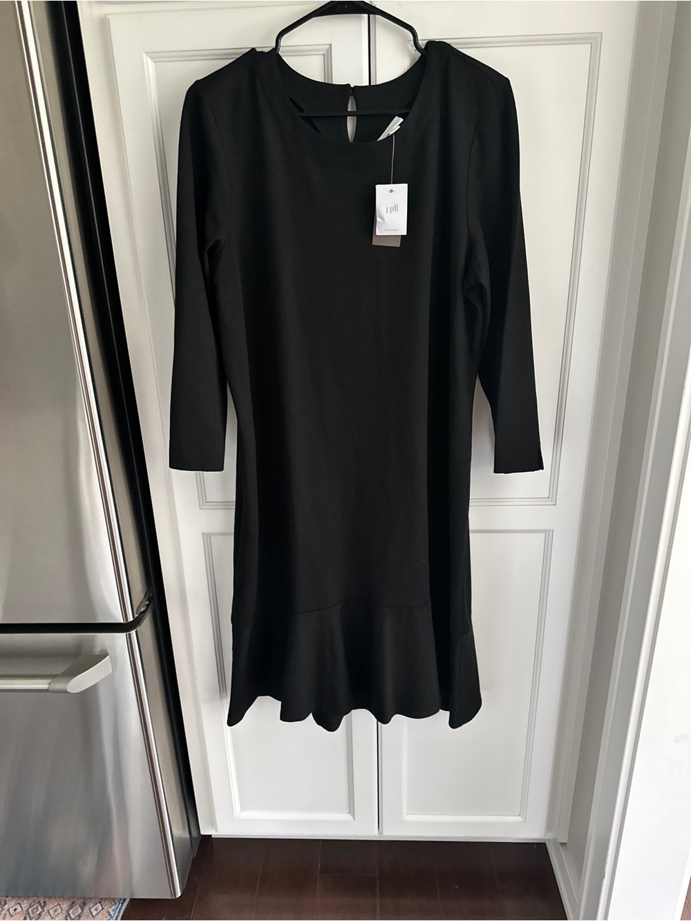 NWT J. Jill Classic Black Ponte Dress Size L - Picture 4 of 8
